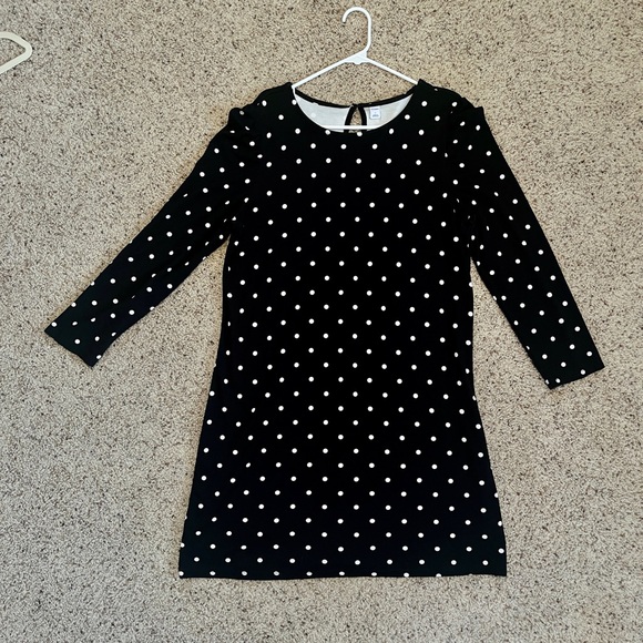 NWOT Ponte-Knit Polka Dot Swing Dress 3/4 Length Sleeves - Picture 7 of 7